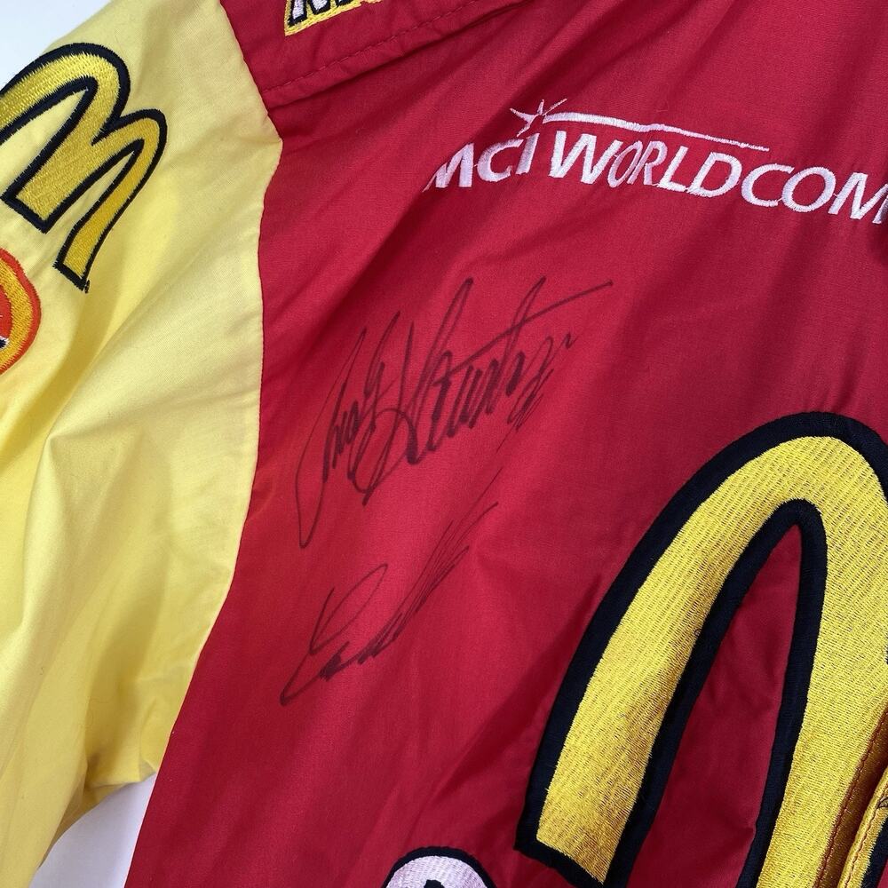 Vintage McDonalds NASCAR Racing Team Shirt Andy Houston Signed Mens L - Picture 3 of 9